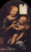 Leonardo  Da Vinci Madonna with a Flower Sweden oil painting artist